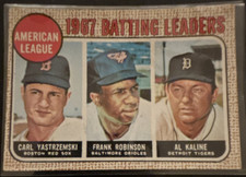 Topps 1968 League Leaders #2 Yastrzemski Robinson Kaline Baseball Base Set Card