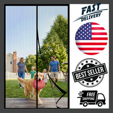 Magnetic Screen Door Mesh 38" x 82" - Fits 36" x 80" Door Size, Works for Patio.