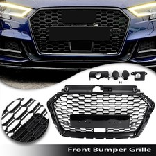 Wabengrill Kühlergrill Schwarz für AUDI A3 8V S3 8V Facelift 2016-2020 mit ACC