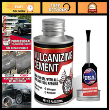 Waterproof Tire Repair Glue 8.5 FL OZ - Fast Drying Rubber Adhesive, Brush Top,