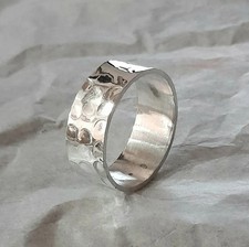 925 Sterling silver handmade 4,6,8,10,12mm hammered band ring 925 , All size