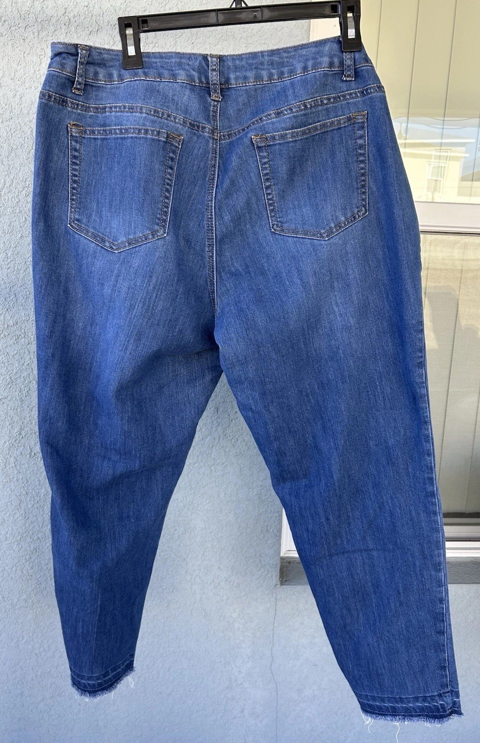 Indigo Thread Patchwork Denim Cropped Jeans Size … - image 2