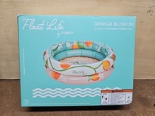 Float Life By Funboy Orange Blossom Inflatable Round Double Ring Kiddie Pool 48"
