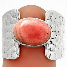 Natural Rhodochrosite Argentina 925 Sterling Silver Ring s.8.5 Jewelry R-1450