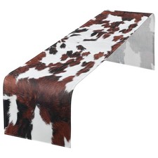 Linen Cow Print Table Runner, 71x13 Inch Western Table Runners Western Decor for
