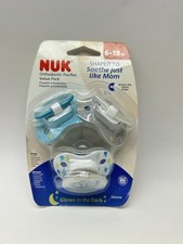 Nuk Glow in the Dark Orthodontic Pacifiers 6-18 Months - Lightning Bolts  Stars