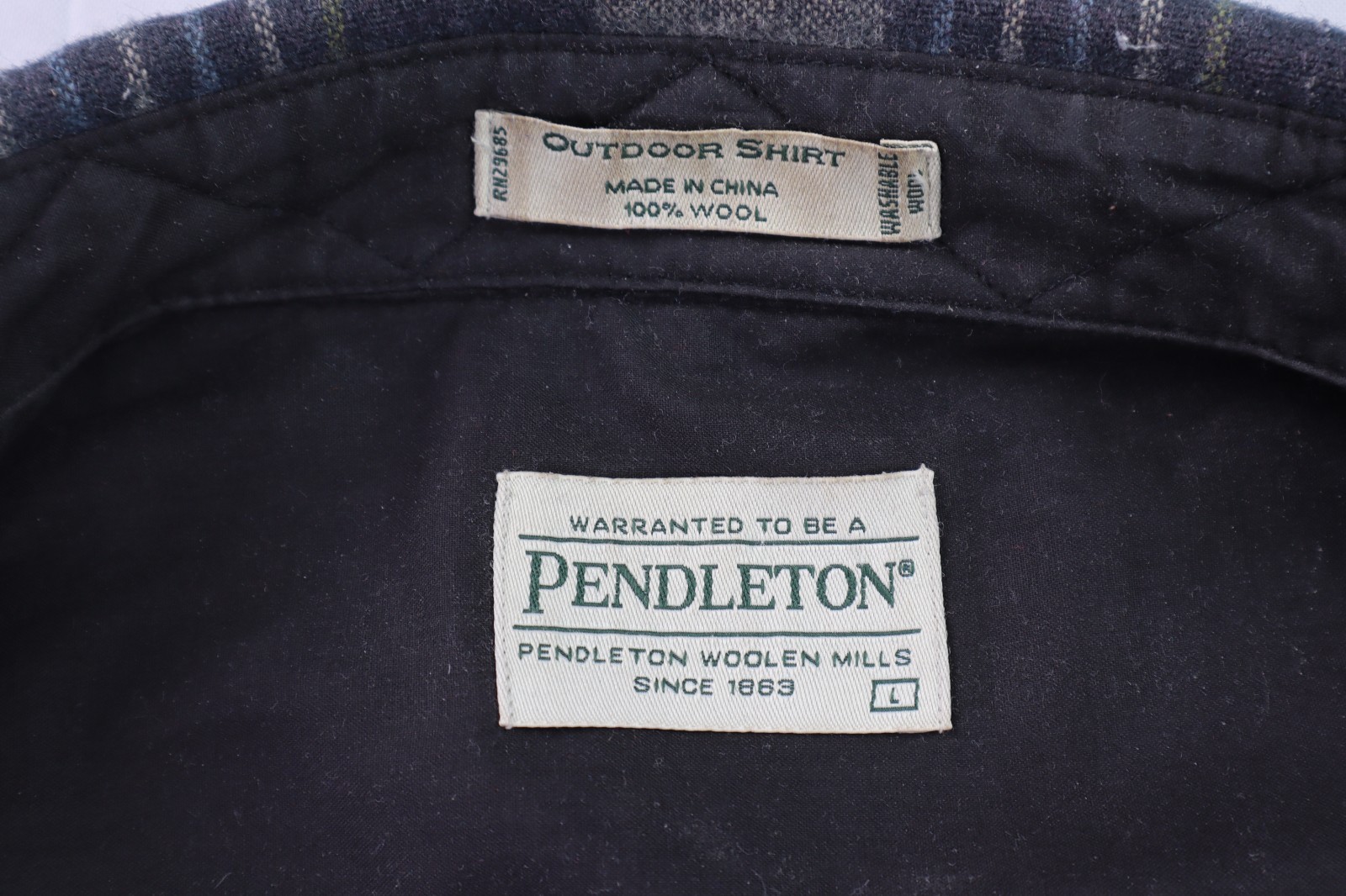 PENDLETON US Men’s Large Gray Plaid Button Down 1… - image 12