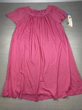 Vintage Shadowline Rosy Pink Nightgown Nylon Embroidered Size XL NWT