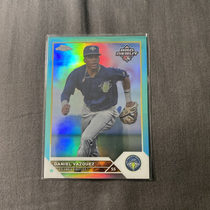 DANIEL VAZQUEZ 2023 TOPPS PRO DEBUT AQUA CHROME REFRACTOR CARD 24/75 ROYALS