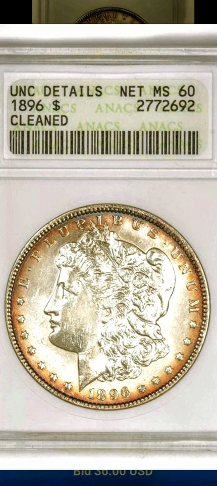 GOLDEN NUGGET SALOON 1896 $1 S MORGAN MS60 TONED BESUTY🤠😎 - Image 3 of 4