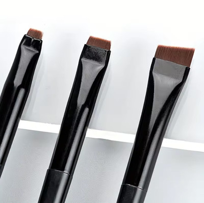 3pcs Makeup Brush Set Fine Blade Eyeliner Eyebrow Oblique Eye Brush - NEW