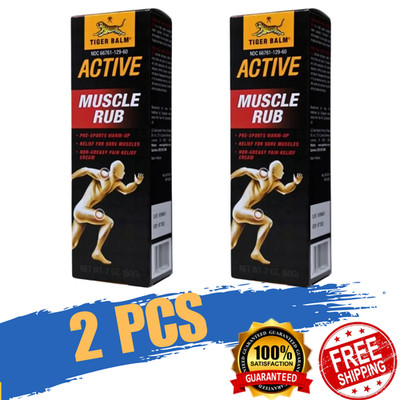 2 x Tiger Balm Active Muscle Rub Non-Greasy Schmerzlinderungscreme 60 g