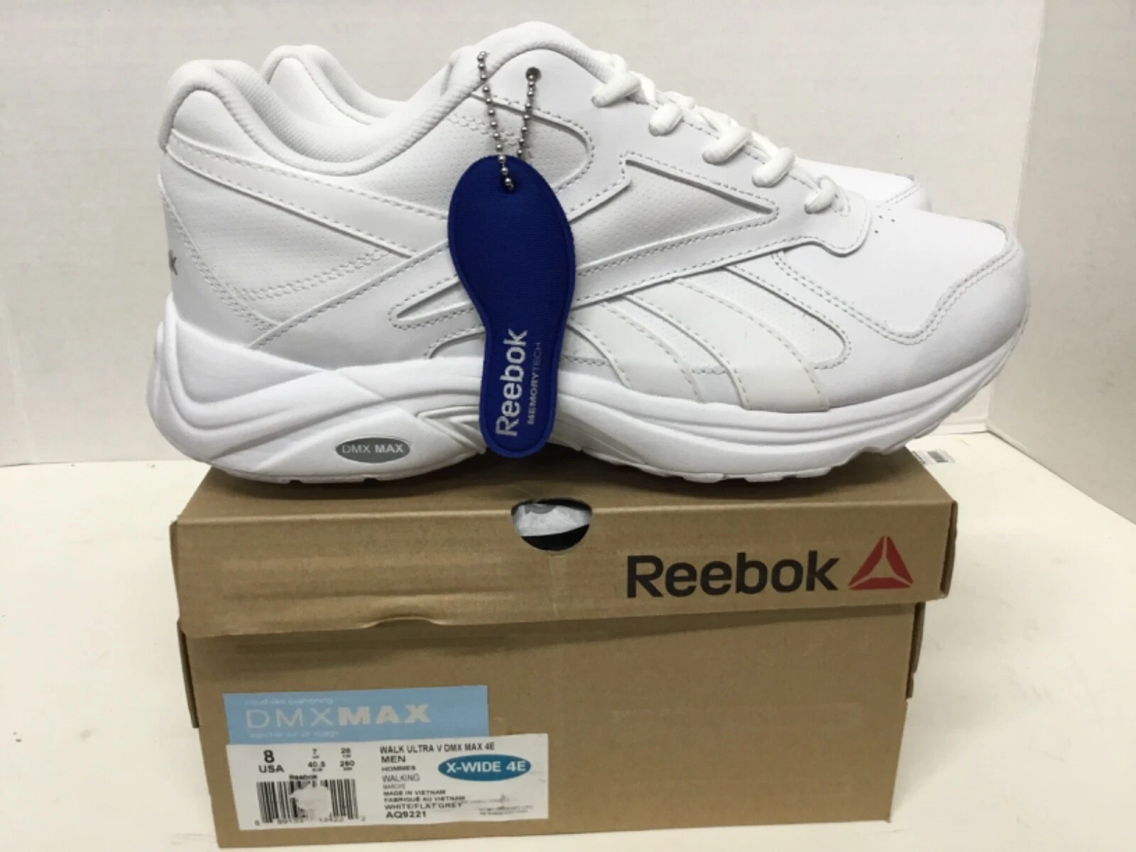 Sneaker uomo Reebok Walk Ultra V DMX MAX 4E X WIDE #AQ9221 bianche mai indossate