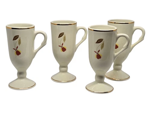 Autumn Leaf - 4 Espresso Coffee Cups - NALCC 1998 - Hall China Jewel Tea