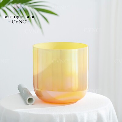 CVNC 432Hz 6'' E Dream Yellow Alchemy Chakra Crystal Singing Bowl Sound Heal Bath