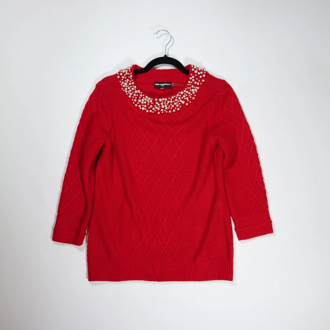 Karl lagerfeld deals pearl sweater