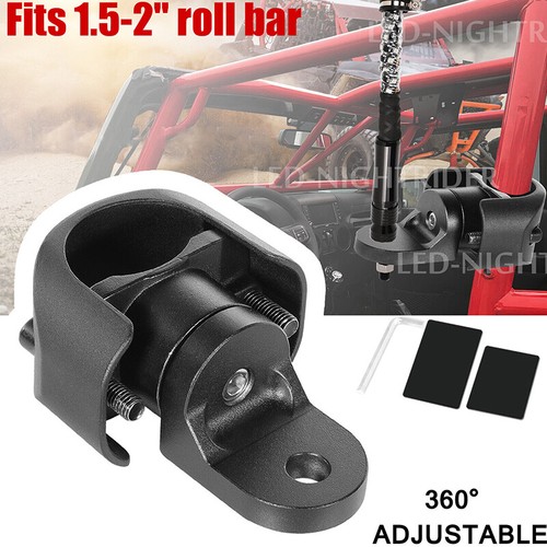 UTV RGB LED Whip Lights Antenna 1.5-2" UTV Roll Bar Mounts For Polaris RZR ATV - Picture 2 of 10