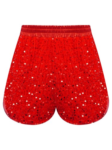 Kids Girls Costume Sides Slit Dancewear Jazz Shorts Teens Sequins Hip Hop Booty - Picture 13 of 90