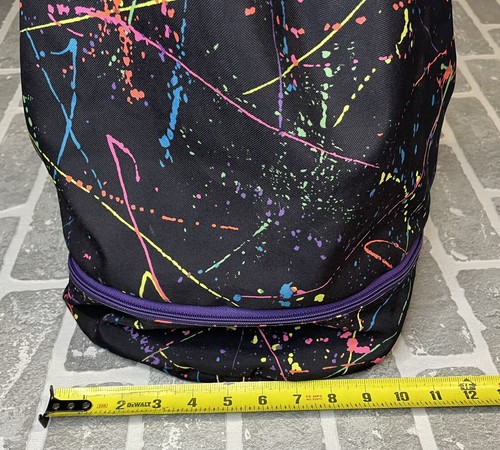 Borsa a tracolla vintage anni '90 vernice splash retrò made in USA tela TLC - Foto 17 di 18