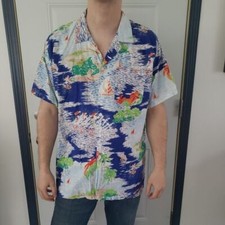 90s Cotton Colorful Tropical Print Shirt