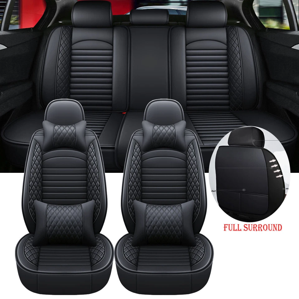 Faux Leather Car Seat Cover Full Set For Honda Accord/Civic/CR-V/Clarity/Insight Foto 3 de 4