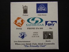 COOMEALLA MEMORIAL SPORTING CLUB LIMITED 274505 POKIES KENO SKY BOWLS COASTER