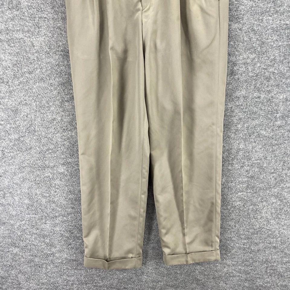 Pantalones Farah Hombre 36*32 Beige Tiro Medio Plisados Puños Bolsillos Calce Regular Recto Foto 4 de 4