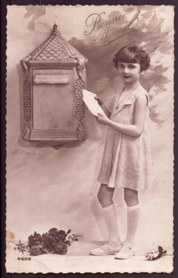 CPA ''''Girl Who Will Post a Letter'''' Happy New Year