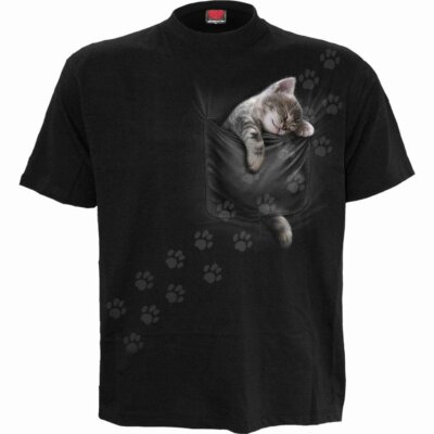 Black Pocket Kitten Kitty Cat Spiral Direct Unisex T-Shirt Sz S M L XL 2XL 3XL