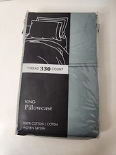 Grace Home Fashions 330-Thread Count 100 Cotton King Pillowcases Turquoise