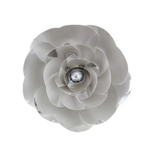 Mega Crafts - 12" Handmade Paper Pedal Flower - Metallic Silver, 1PC