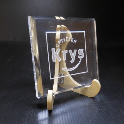 Briefbeschwerer Optiker KRYS Acrylglas Vintage Art Deco Frankreich N7666