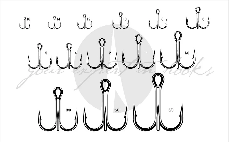 100 PACK-VMC #2 SHORT-SHANK 1X STRONG TREBLE HOOKS-Nickel-Size2- 9651NI- Bulk - Image 2 of 4