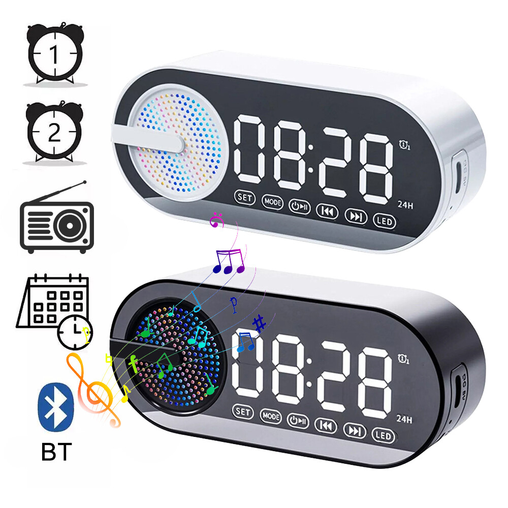 Bluetooth Speaker Alarm Clock Radio with FM for Bedroom-image