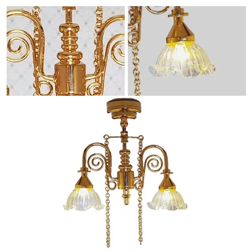1:12 Scale Dollhouse Wall Light Vintage Miniature Chandelier Ceiling Lamp Model - Bild 3 von 14
