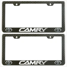 2X Carbon Fiber Camry Racing License Plate Holder Frame Cover