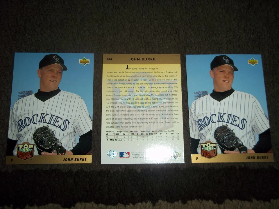 John Burke- 45 1993 Upper Deck RC cards #444 Colorado Rockies - Image 2 of 2