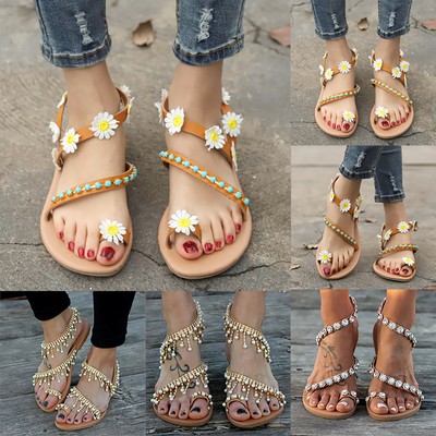 bohemian flip flops