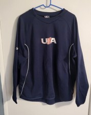 USA Olympic Baseball 2011 Majestic Therma Base Men's Navy Blue Pullover L Large