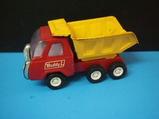 Vintage Buddy L Dump Truck Red  Yellow 8" x 4"