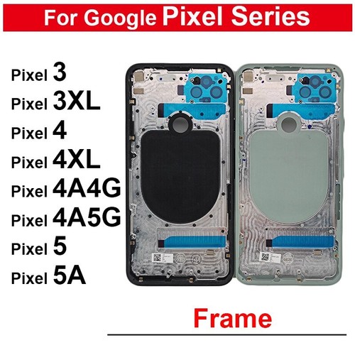 For Google Pixel 3 4A 5A 3xl 4XL Rear Door Battery Back Cover LCD Bracket Frame