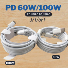 60W/100W USB C To USB C Cable Fast Charger For iPhone 15/16/Samsung/Macbook Lot