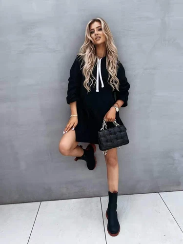 Women's Oversized Hoodie Dress Pullover Sweatshirt Tops Kangaroo Pocket Sweater - Bild 13 von 24