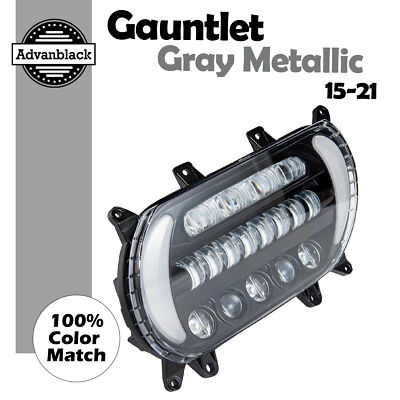 Gauntlet Gray Metallic ''ATTACK'' LED Headlight For FLTR Harley Road Glide 15-21