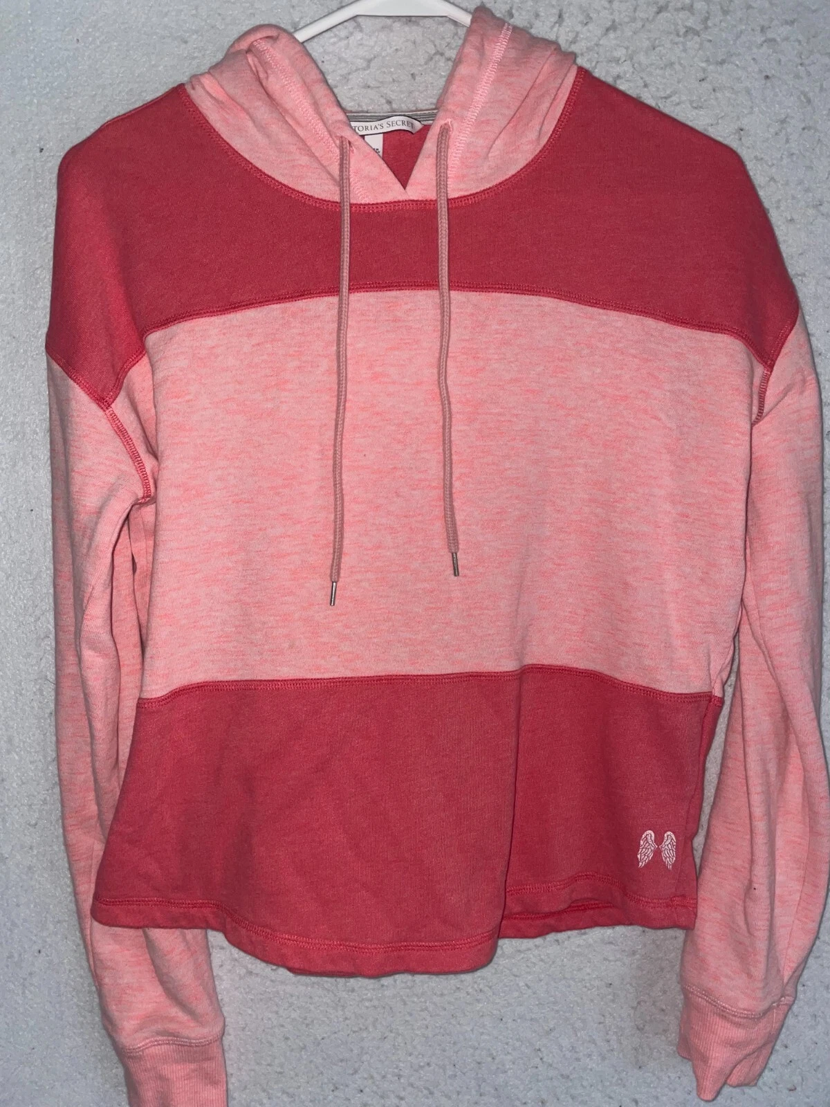 UNDERCOVER Felpa con cappuccio Victoria Secret Supermodel Angels Wings in pile XS rosa con coulisse