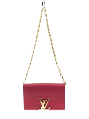 Louis Vuitton Pochette Louise MM Red Chain Bag Shoulder Bag M4128 RANK AB - Picture 1 of 24