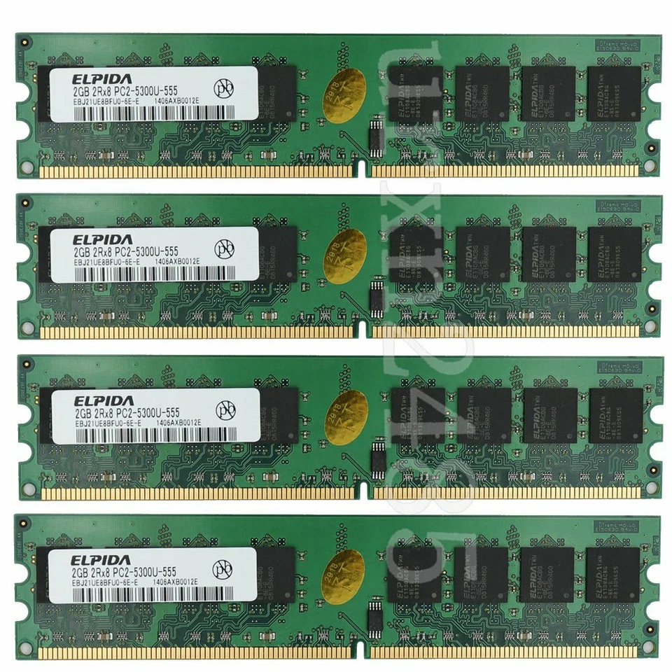 16GB 8GB 4GB 2GB DDR2 667MHz PC2-5300U 240Pin DIMM Desktop Memory Elpida LOT BT - Image 2 of 4
