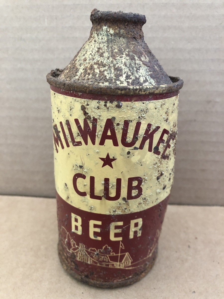 Vintage MILWAUKEE CLUB Cone Top Beer Can (AS-IS) House Golf Course