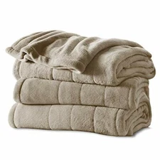 Sunbeam Heated Blanket | Microplush, 10 Heat Settings, Mushroom, Full - BSM9K...