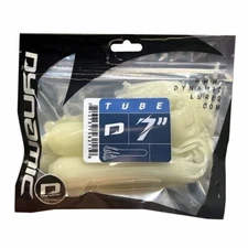 Lake Trout Tube Baits, 7" Fishing Tube Jig Baits for Mackinaw (GLOW)